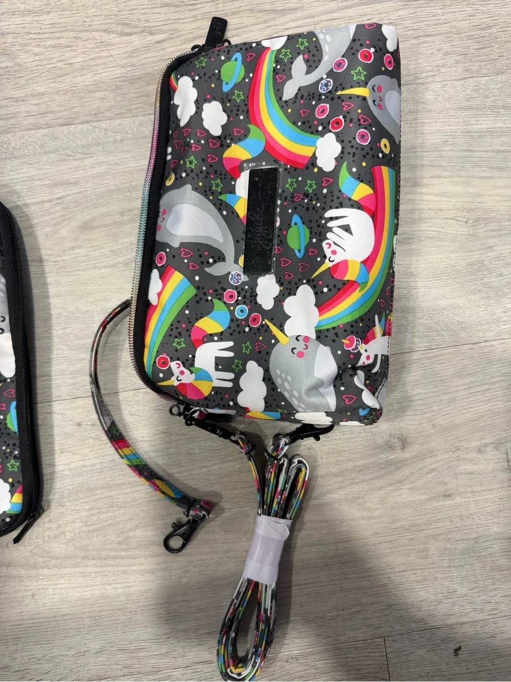 Ju-Ju-Be Kids Narwhal Rainbow Pouch Set in Gray with Multicolor Accents